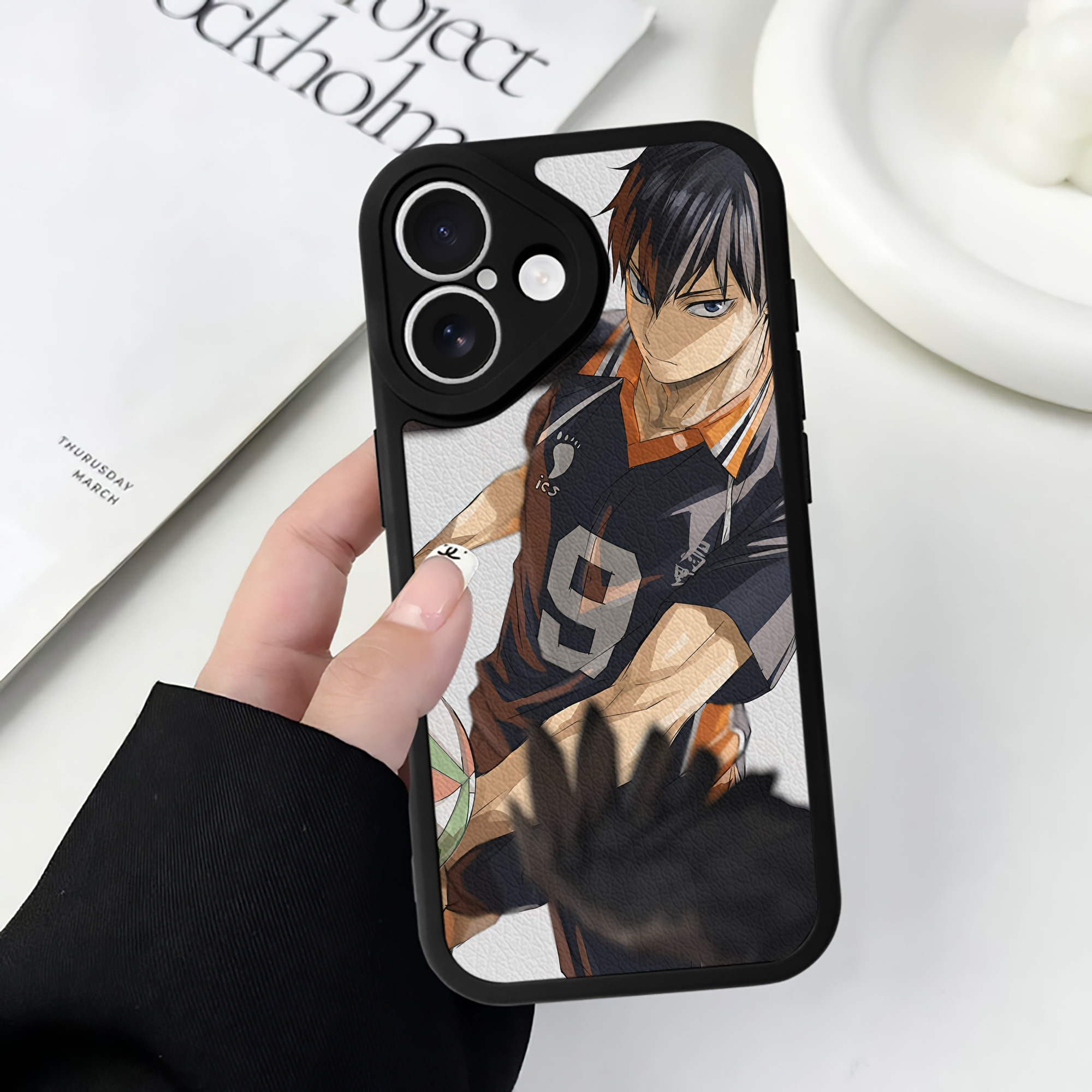 （画像用） ハイキュー!! Haikyu!! 【iPhone 16シリーズ対応】シリコンスマホケース（レザー調） 材質：シリコン